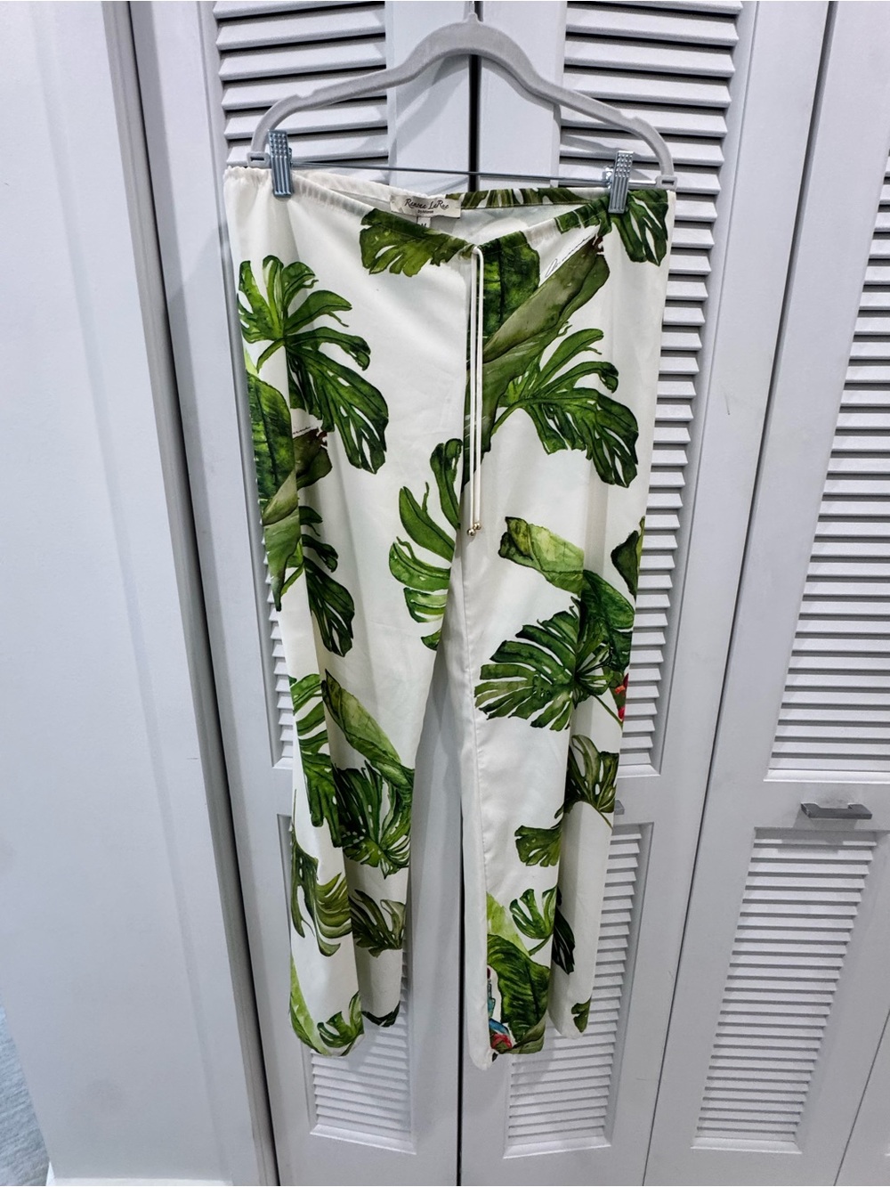 Limited Edition Ranona LaRue Resort Wear - Tree Frog & Palm Leaf Wide Leg Pants